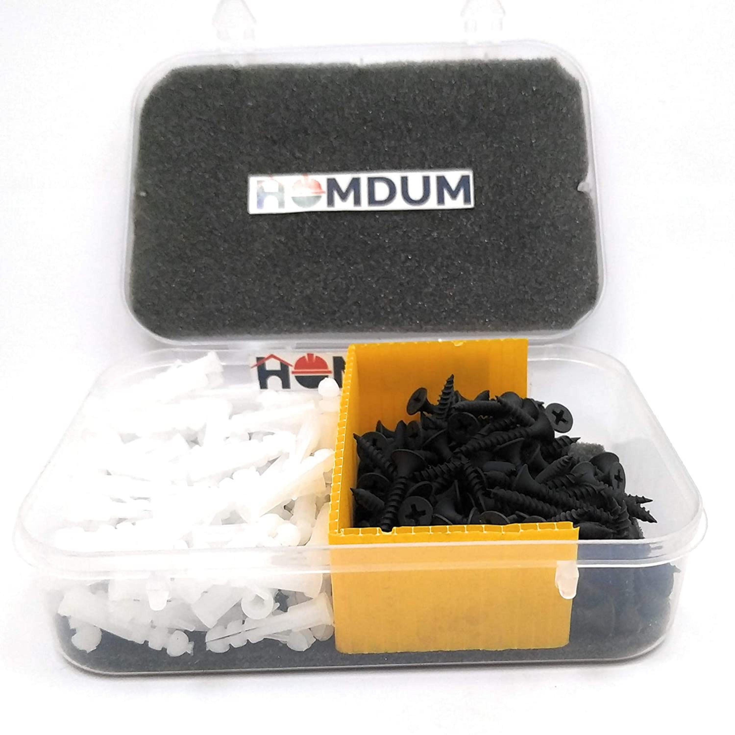 Homdum Nylon Plug with Screws 1 1/4 inch (32 mm screw with plastic sleeve) Pack of 100. (1 1/4")