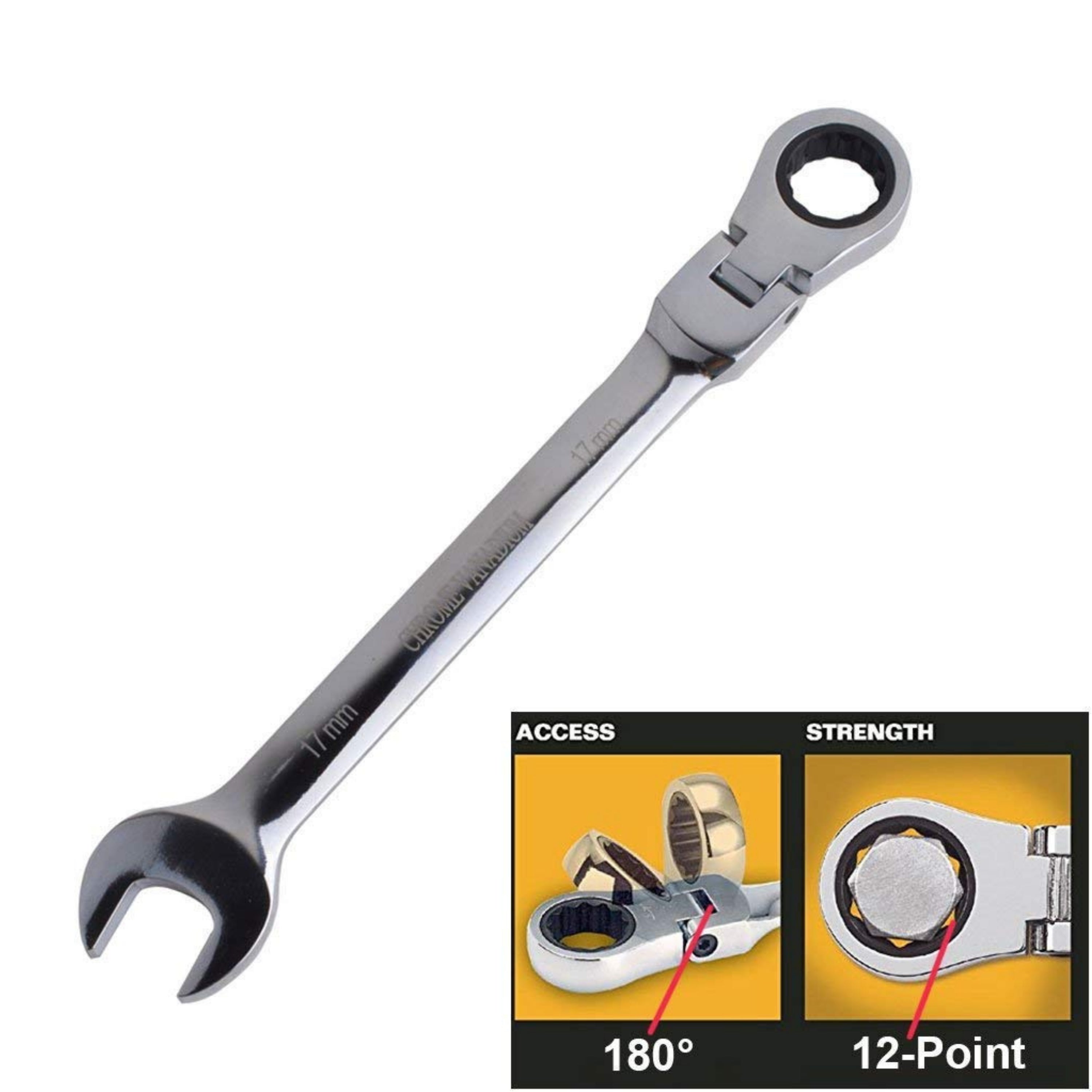 Homdum Ratchet Wrench 180° flexible