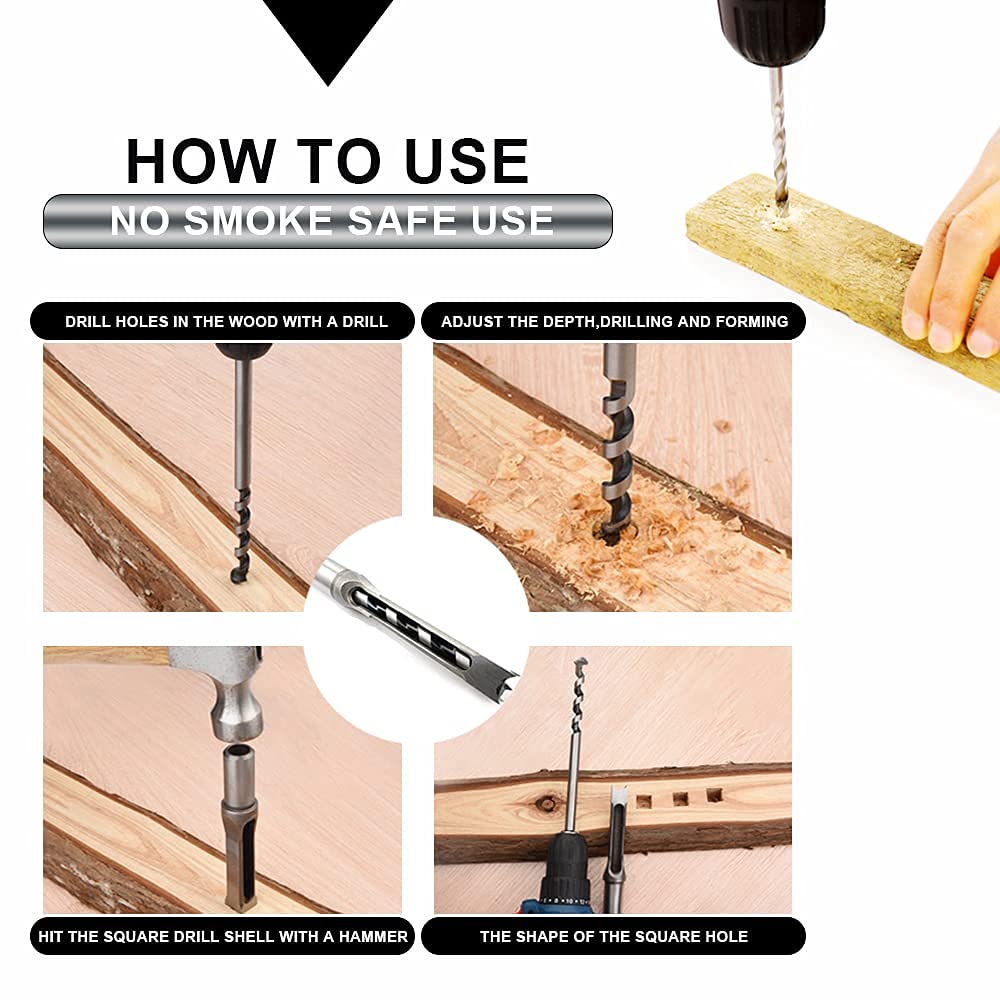 Homdum 5/8 inch Square hole drill bits 