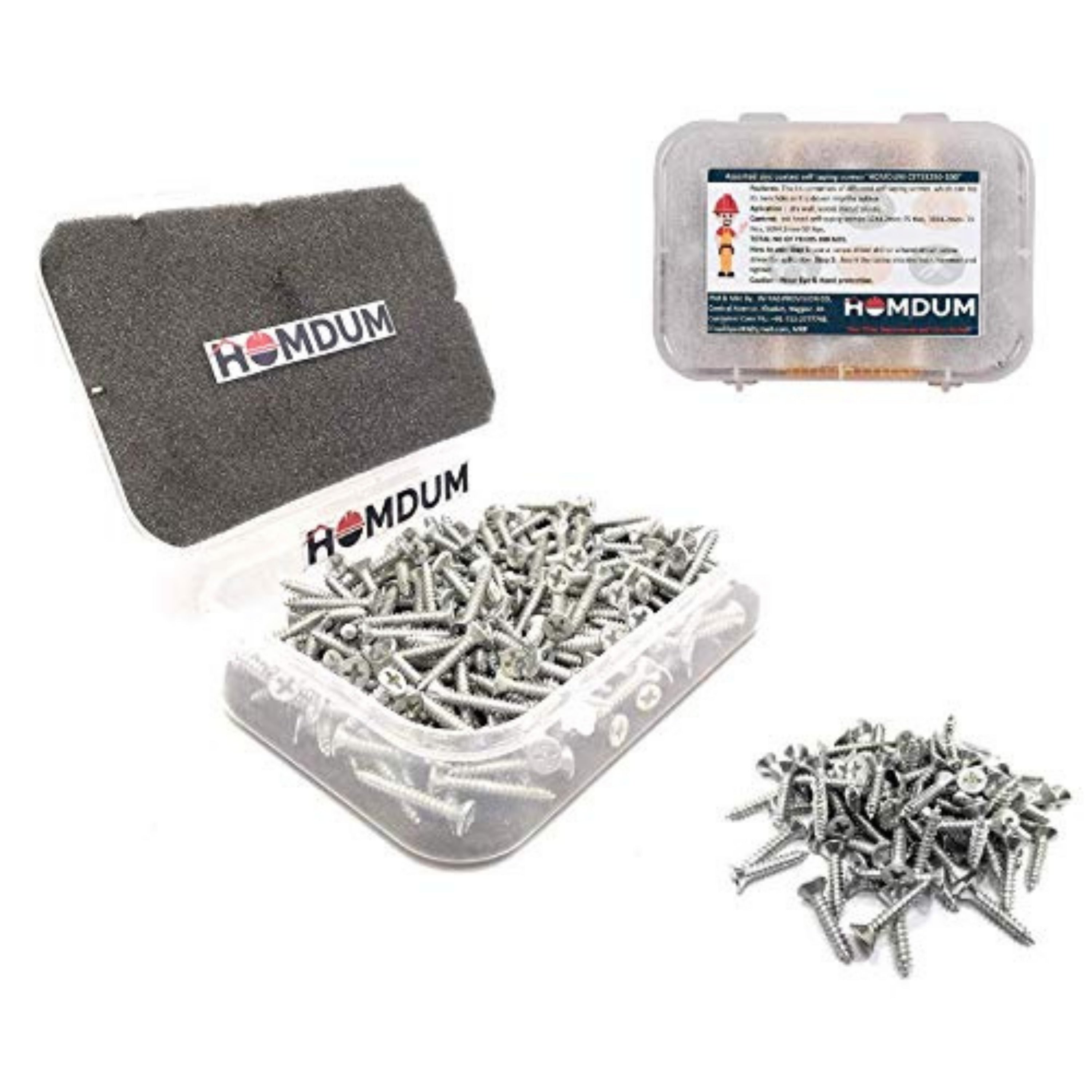 Homdum 200 Pieces Bugle Head self Tapping Screw