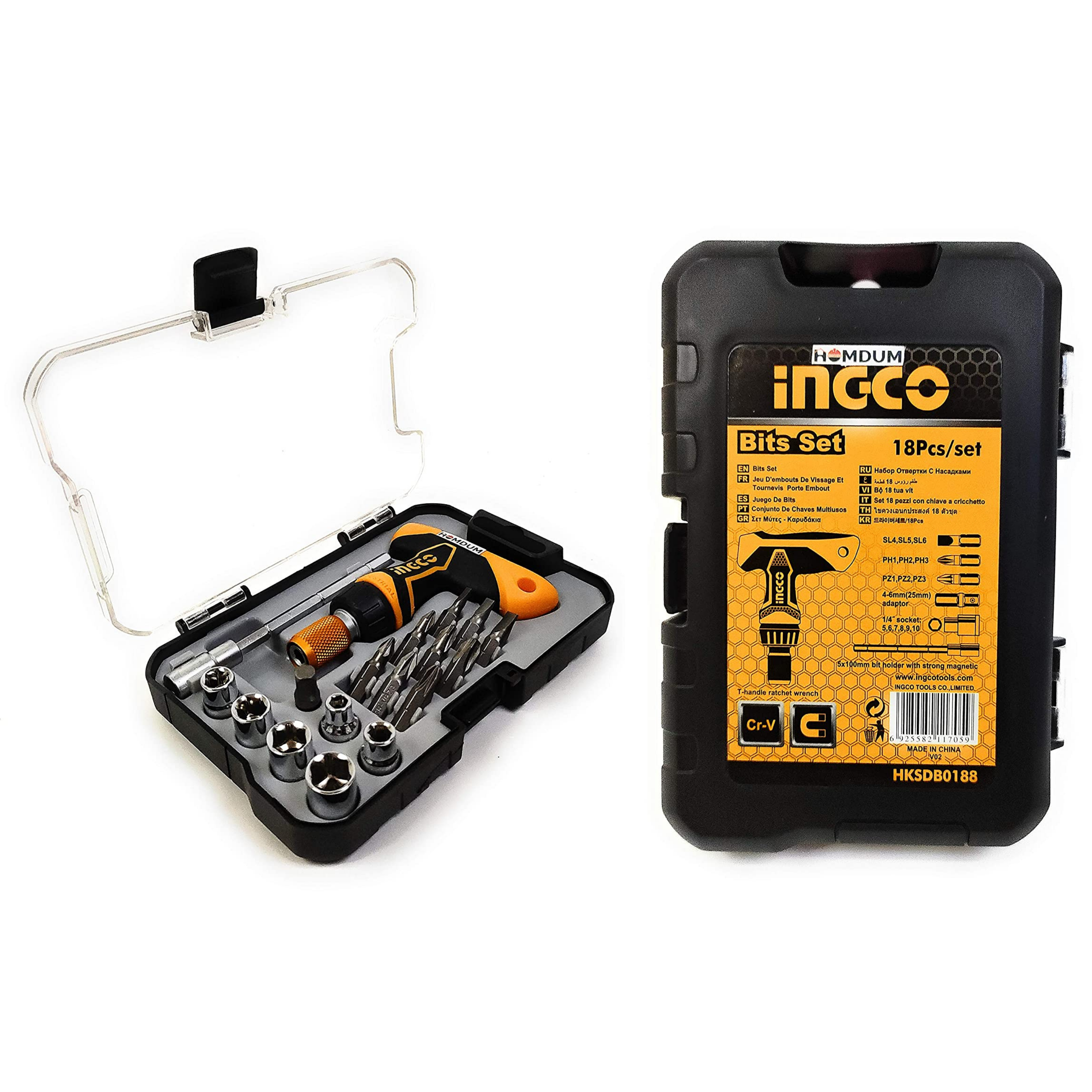 Homdum Ingco Screwdriver Set with Box Spanners