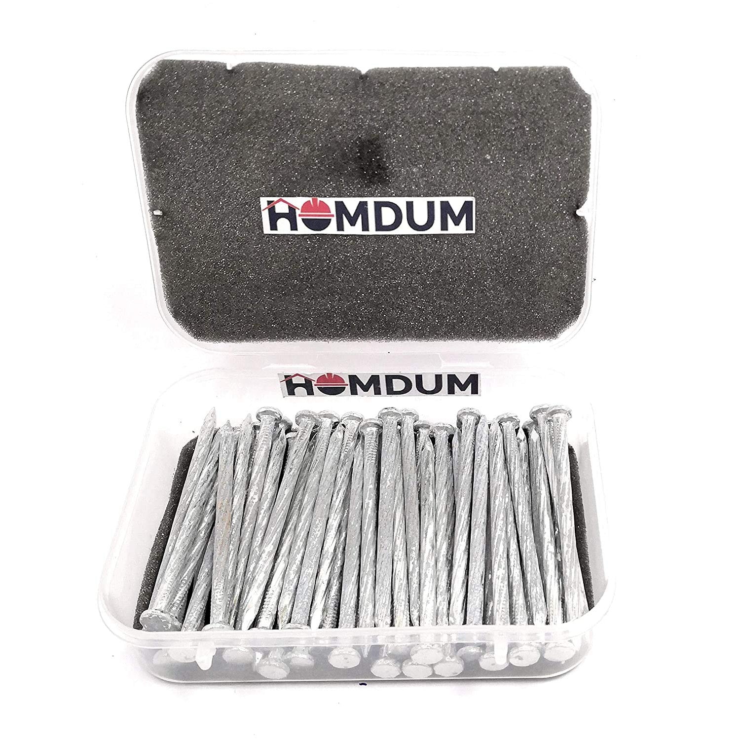 Homdum Claw Hammer 1/2 Lb and Concrete Nails 3 inch (75 mm) Combo, 200g Drop Forged Head Hammer with Soft Grip Tubular Steel Handle 1 nos & Hard Steel Nails 40 Pcs Pack.