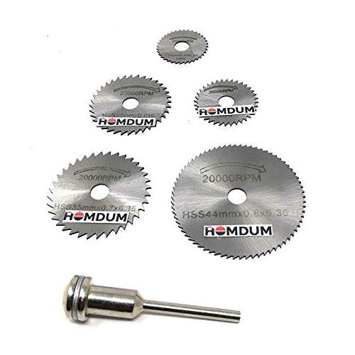 Homdum Multinational 130W Maf Mini Rotary Die Grinder Tool Kit with 40 pcs grinding accessories,1 pc Flexible shaft + 6 Pcs Mini HSS Circular Saw Blade + 3 PCs Mini Multi Circular Saw Blade