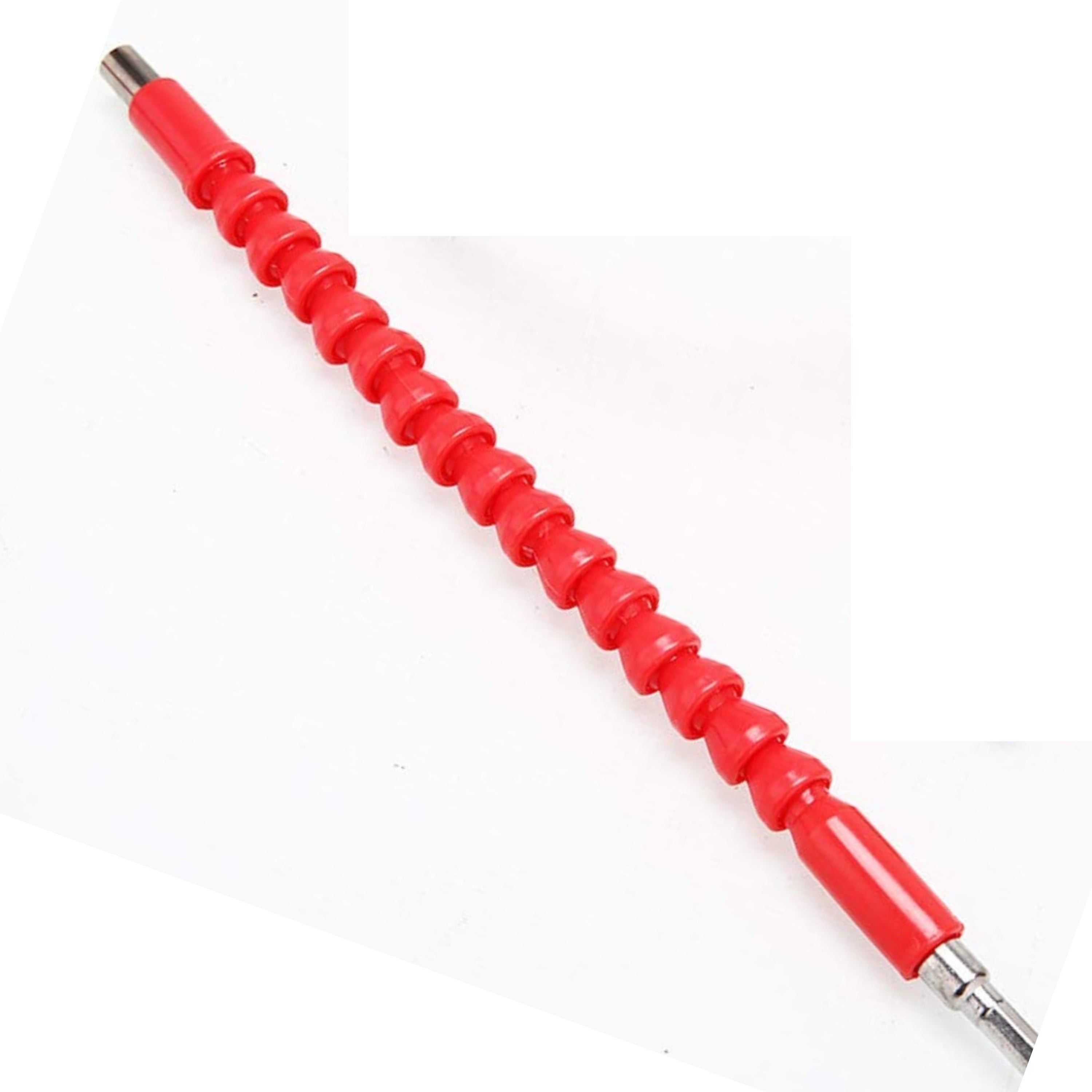 Homdum Magnetic Drill Extension Attachment for Screwdriver Flexible ¼ 6mm x 300 mm Quick Connect Drive Shaft tip hex bit Holder for Working in congested and Difficult Corners. (Red or Black)