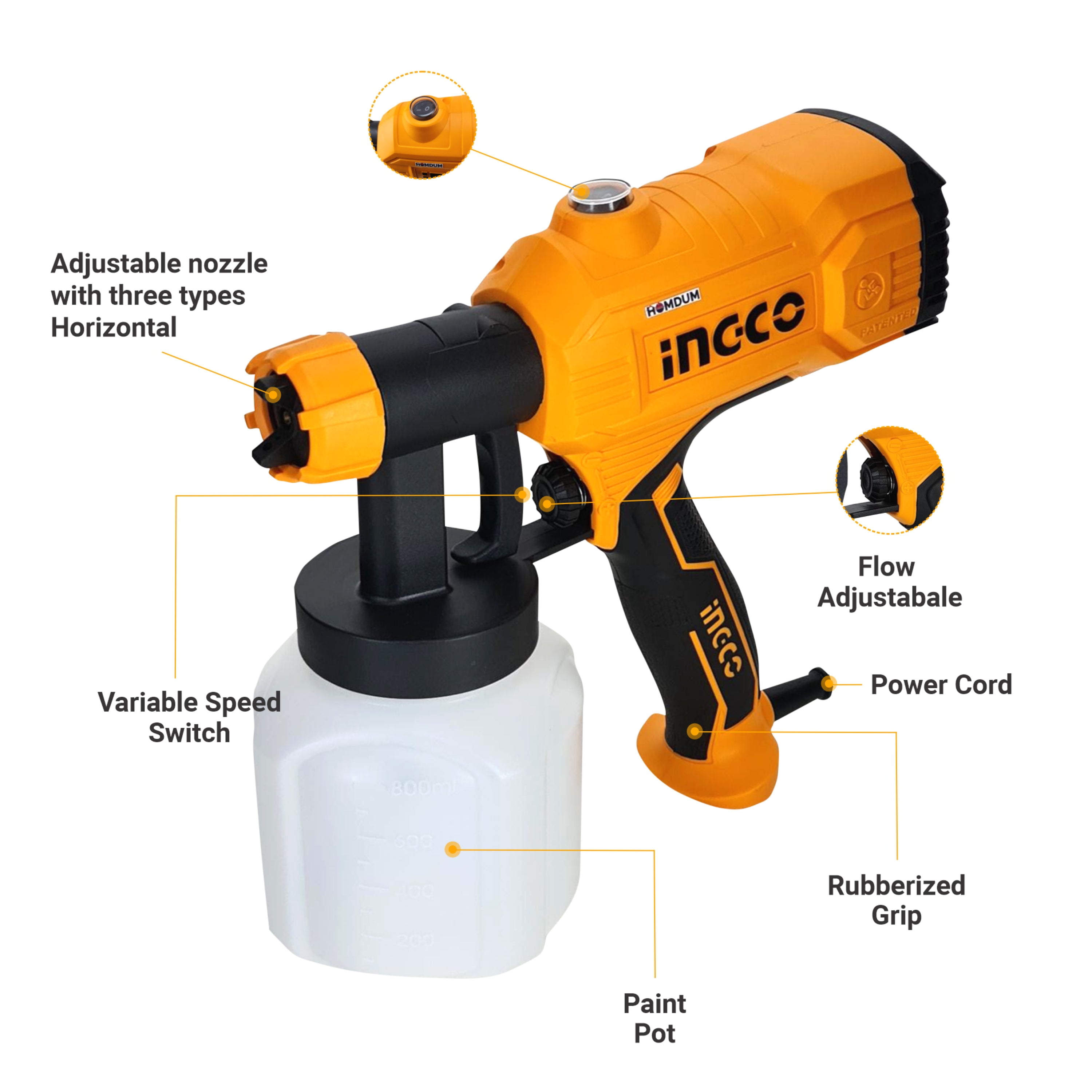 Homdum Ingco spray gun marking