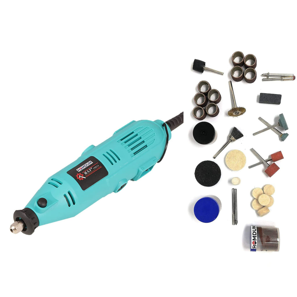 Homdum Multifunctional Mini Rotary Die Grinder for Cutting Grinding Polishing And Engraving Adjustable and speed control (Blue/Green)