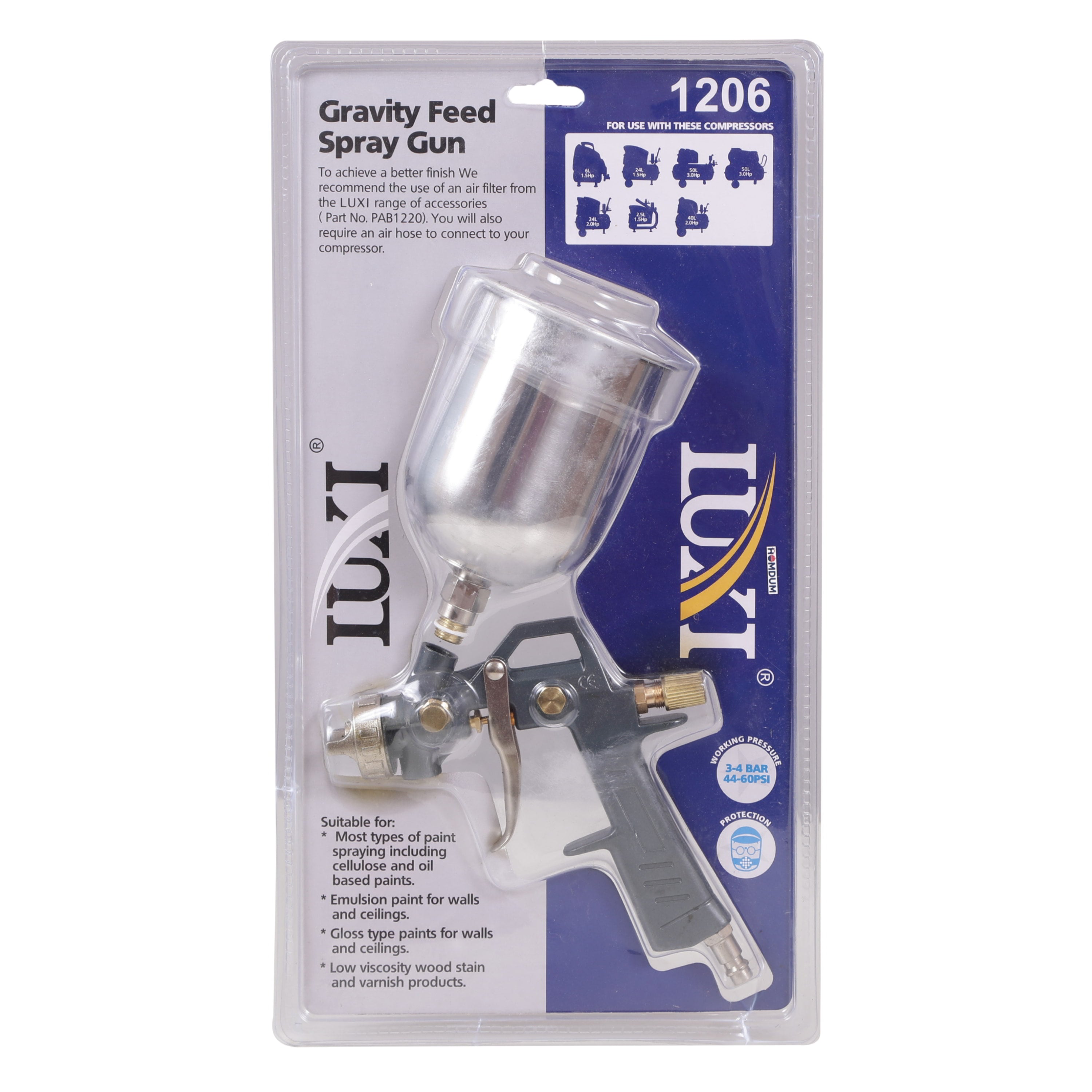 Homdum 1 Pint Paint Spray Gun 236ml Gravity Feed mild Steel Cup