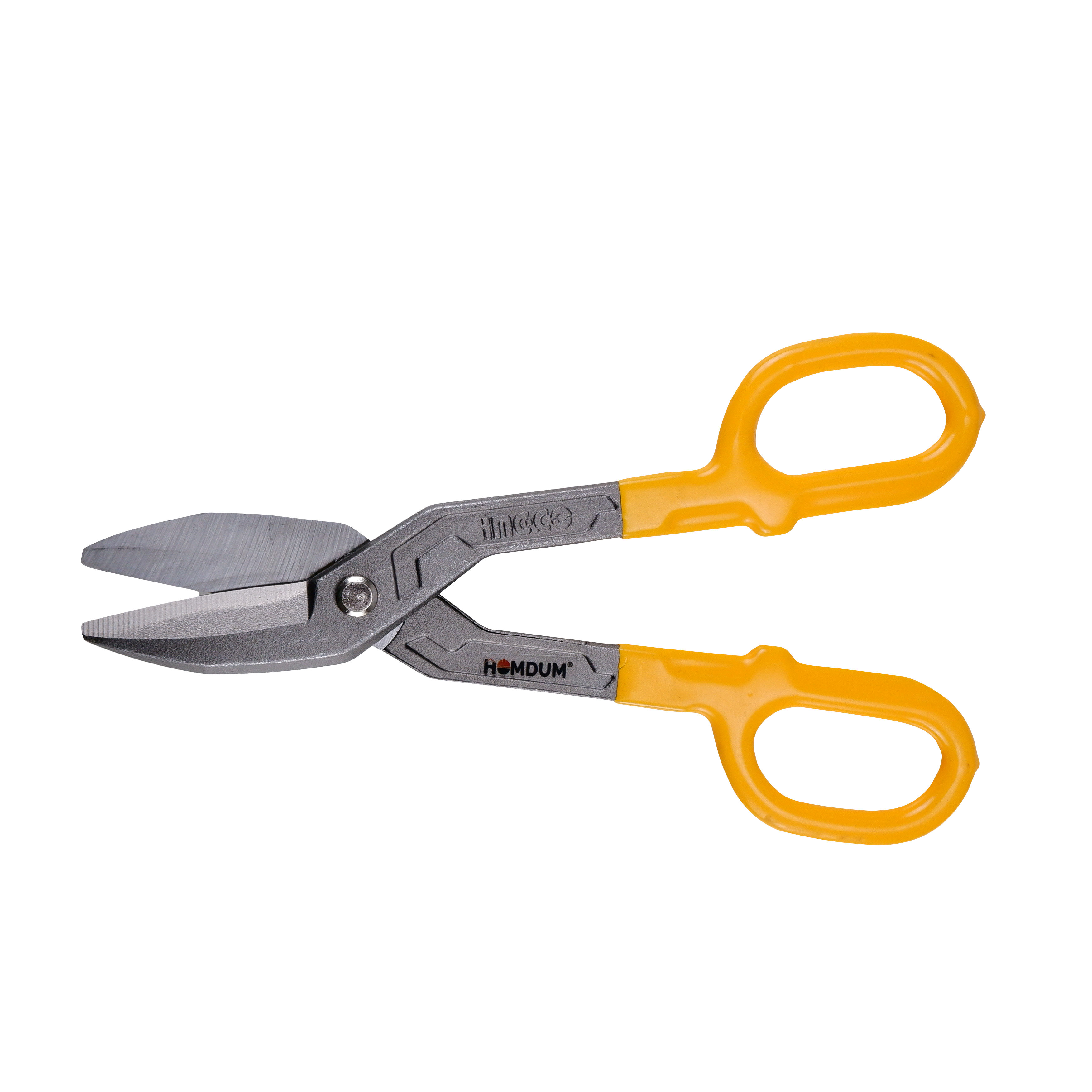 Homdum 10inch Snip scissors Straight Cut Tin Cutter INGCO Anti-Slip Design Blade Scissor Heavy Duty Metal Sheet Cutting Snippers Hand Steel Shears 250 MM yellow