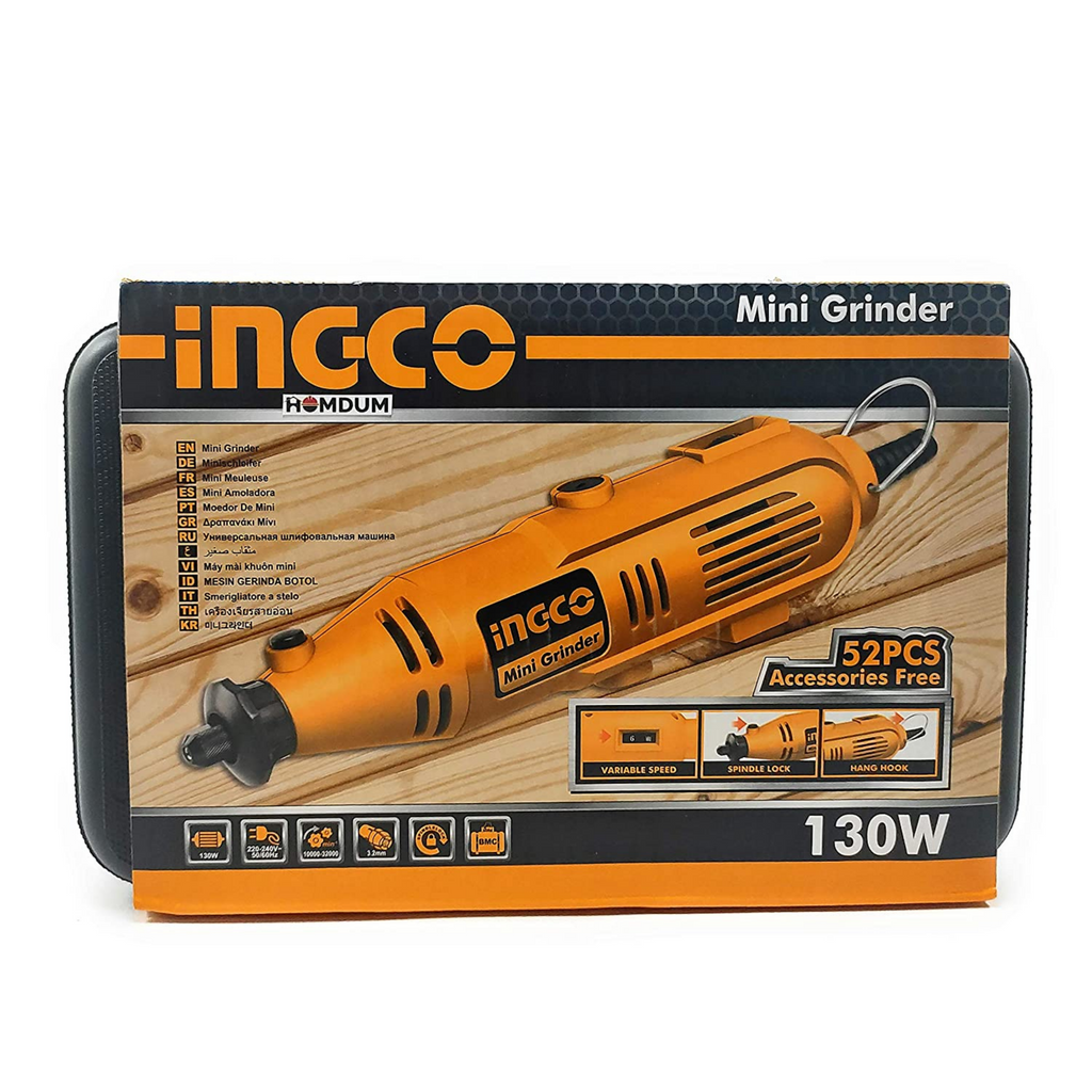 Mini drill grinder rod dremel type 130W + 52 accessories with INGCO ca
