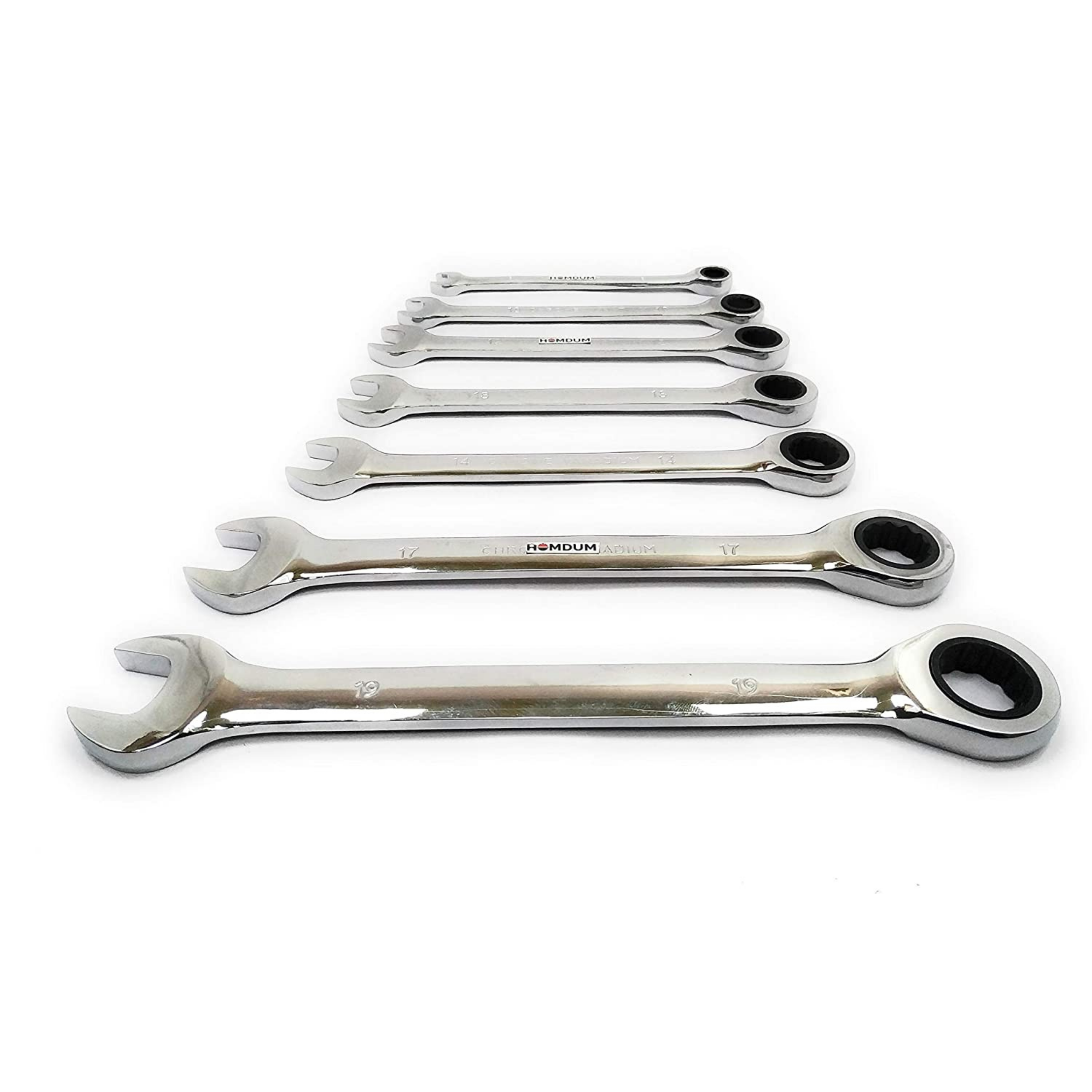 Homdum Dual Head Ratchet Wrench Reversible Combination Spanner set of 7pcs