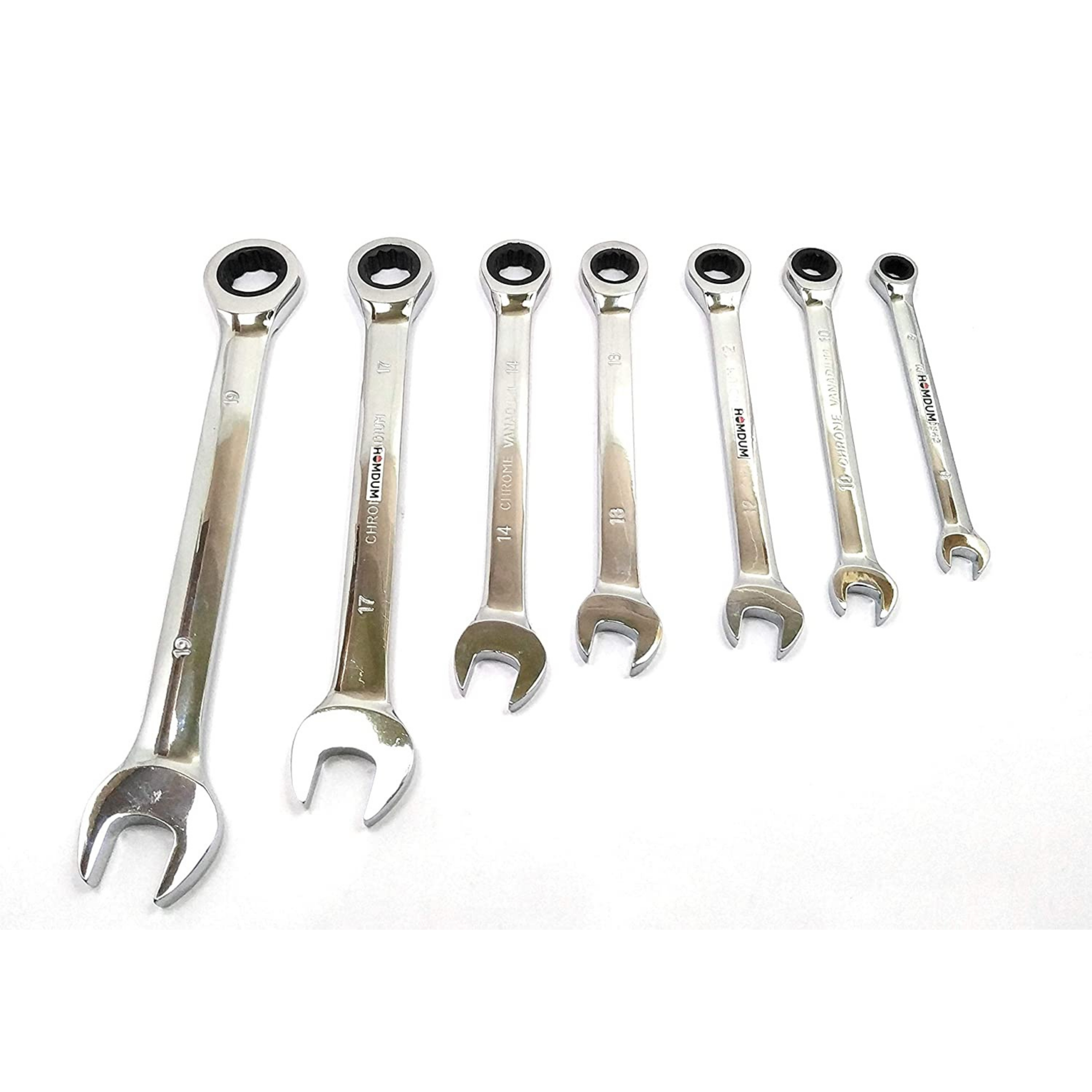 Homdum Ratchet Wrench Reversible Combination Spanner set of 7pcs