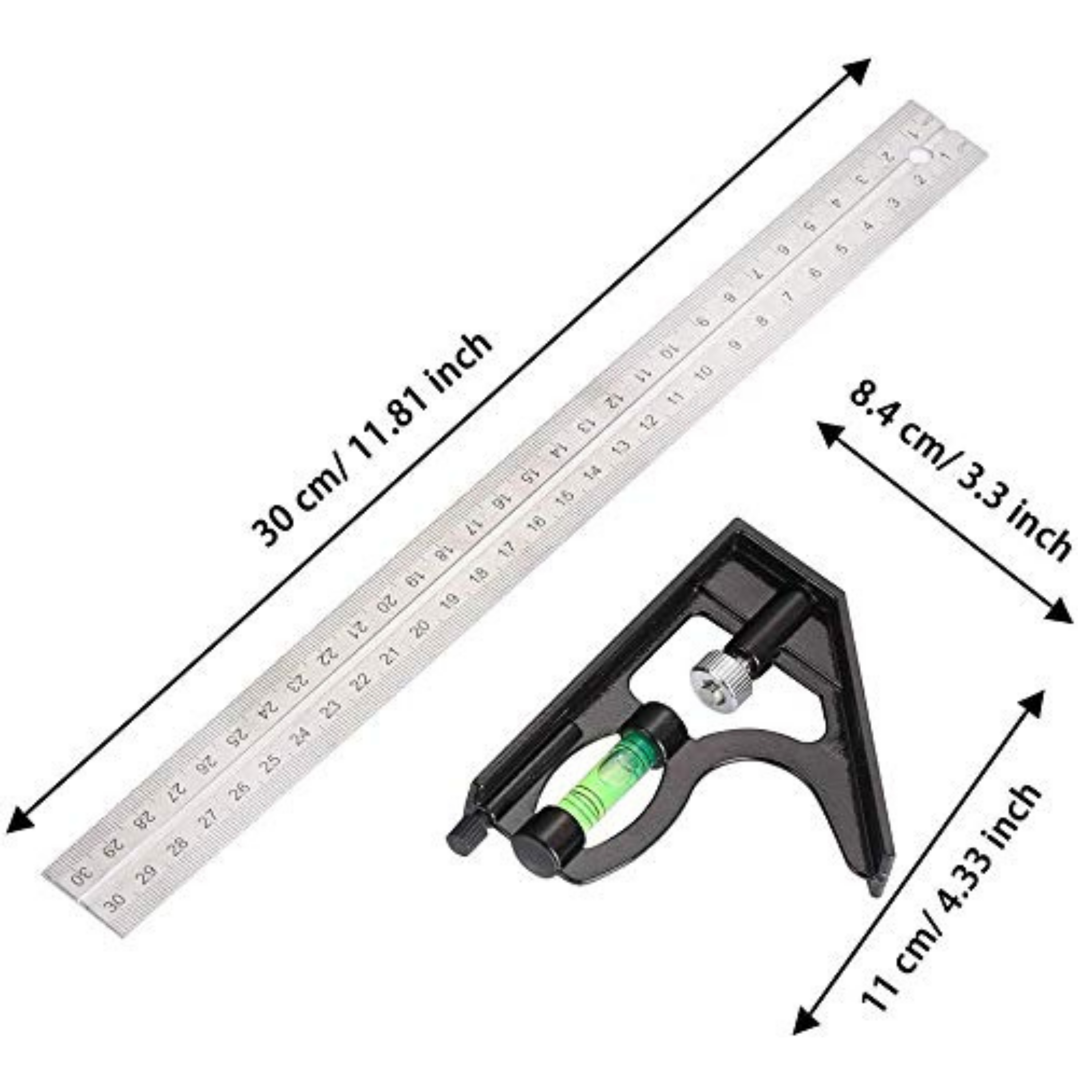 Homdum Try Square Measuring Tool Set with 12” inch Blade