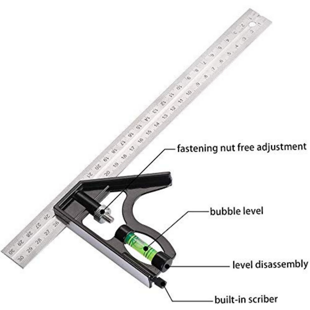 BUY Homdum Stainless Steel Combination Try Square Measuring Tool Set