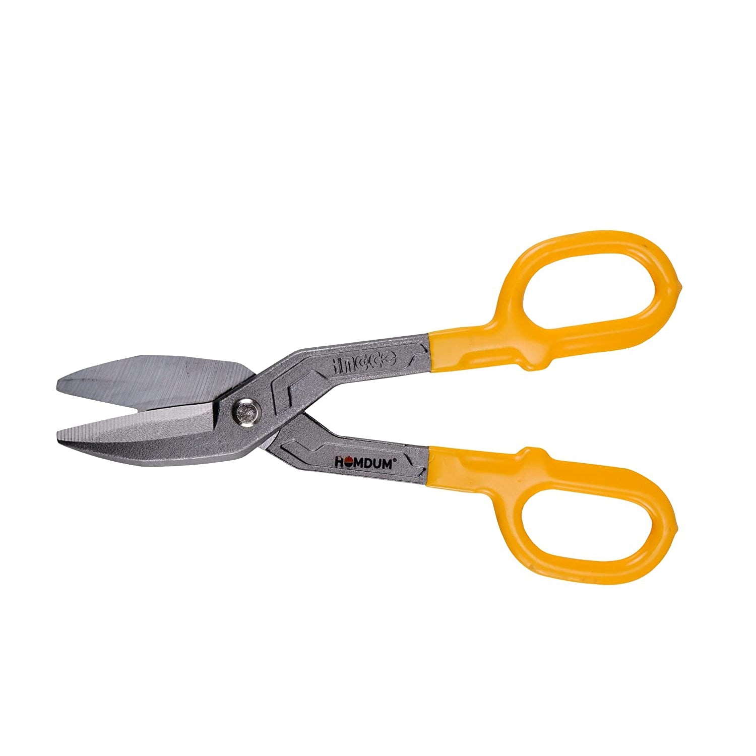 Homdum 10inch Snip scissors Straight Cut Tin Cutter INGCO Anti-Slip Design Blade Scissor Heavy Duty Metal Sheet Cutting Snippers Hand Steel Shears 250 MM yellow