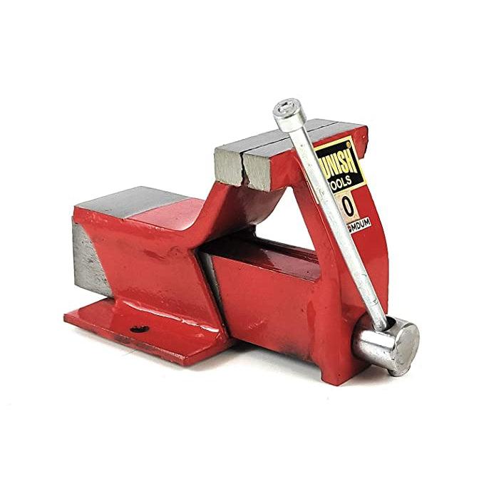 Homdum Steel Bench Vice munish Heavy Duty Professional Fixed Base Fabricated All Steel Welded Construction Screw Type Clamping Tool Jaw Width 2 ½ inch 65mm
